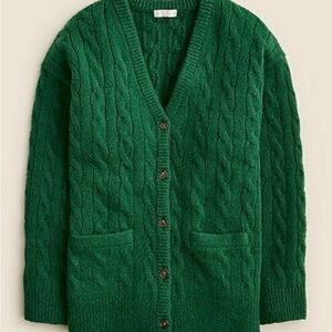 J. CREW Green Cable Knit Women's Sweater